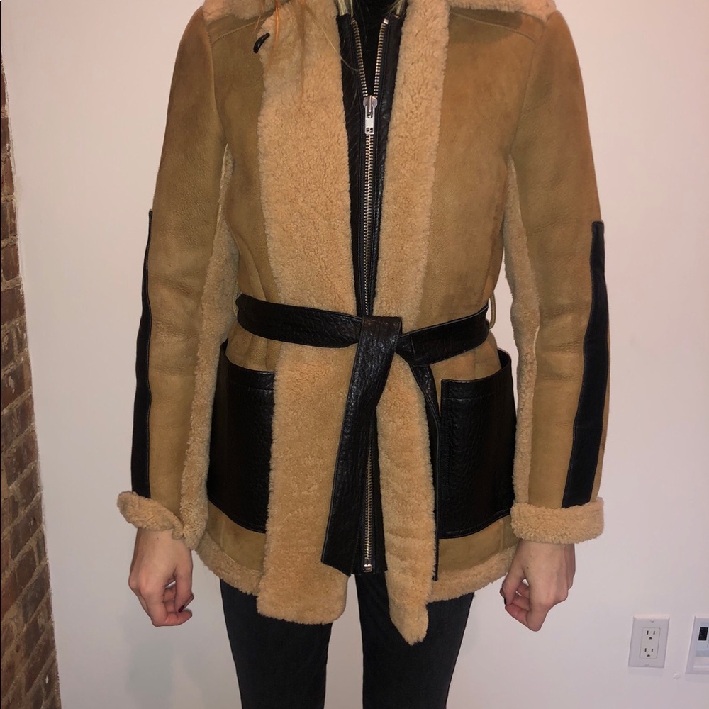 Maje Real Lamb Shearling Coat - Picture 2 of 7